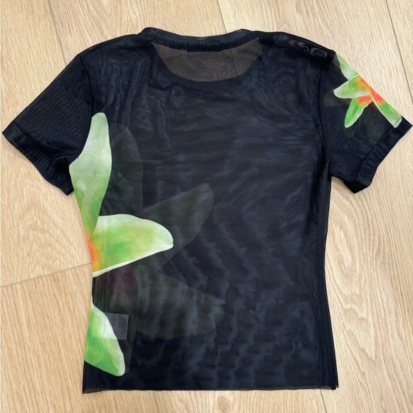 SET - with harper lu matching black & green floral mesh top & skirt - Picture 4 of 6